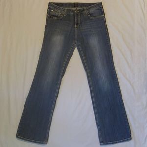Cowgirl Up Embroidered Denim Blue Jeans 14 Long